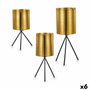 Set de Maceteros Gift Decor Negro Dorado Metal 11,5 x 28,5 x 11,5 cm (6 Unidades)
