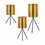 Set de Maceteros Gift Decor Negro Dorado Metal 11,5 x 28,5 x 11,5 cm (6 Unidades)