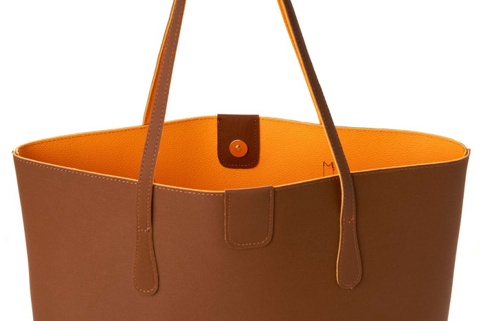 Lucky Bees 1238 Znc Bolsa Tote Marrón y Amarillo, Cuero de Polivinilo, Elegante y Funcional, 42x11x28 cm