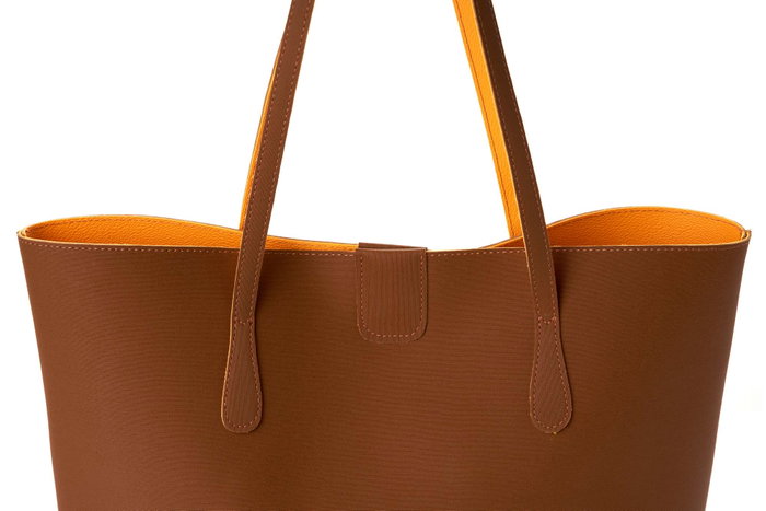 Lucky Bees 1238 Znc Bolsa Tote Marrón y Amarillo, Cuero de Polivinilo, Elegante y Funcional, 42x11x28 cm