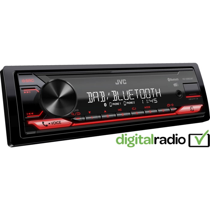 JVC KD-X282DBT Receptor de medios para automóvil Negro