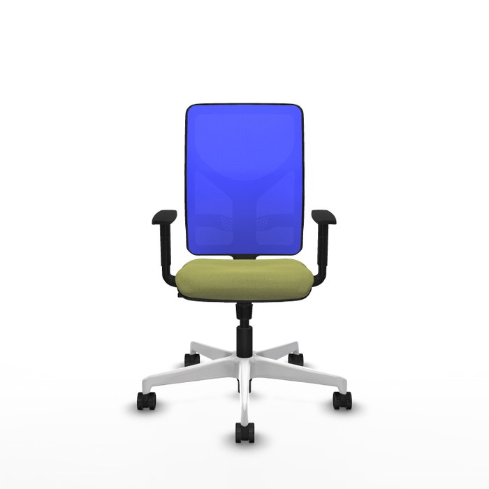 PIQUERAS Y CRESPO Silla de oficina Motilla con mecanismo Sincro, Verde oliva y Azul