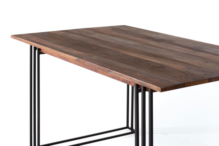 GINER Y COLOMER Mesa de Comedor Rectangular de Palisandro con Patas de Metal 148cm