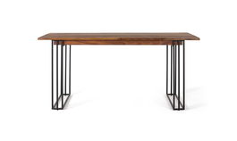 GINER Y COLOMER Mesa de Comedor Rectangular de Palisandro con Patas de Metal 148cm