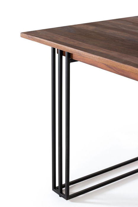 GINER Y COLOMER Mesa de Comedor Rectangular de Palisandro con Patas de Metal 148cm