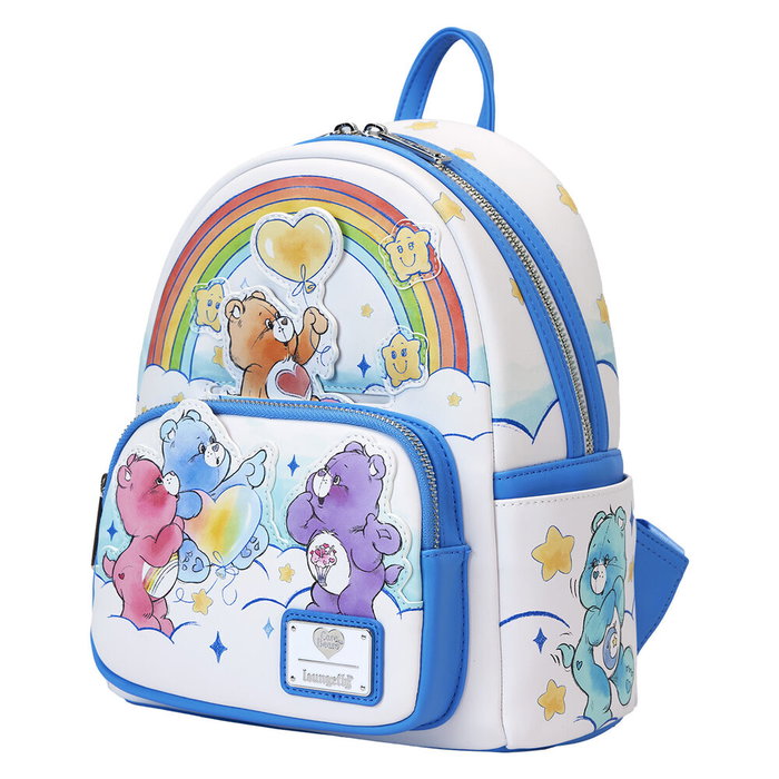 Loungefly Mochila Rainbow Osos Amorosos 26cm Piel Vegana Tirantes Ajustables Bolsillo Cremallera Herrajes Plateados