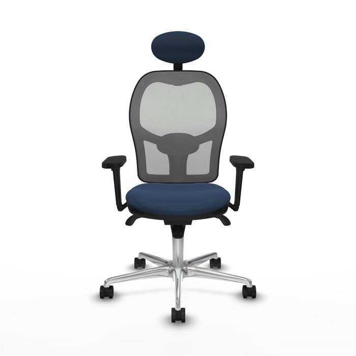 PIQUERAS Y CRESPO Silla de oficina Jorquera con mecanismo Sincro, Azul marino y Gris
