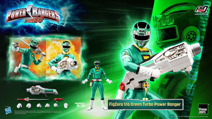 Power Rangers Turbo Figura FigZero 1/6 Green Turbo Power Ranger 30 cm