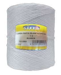SIFER Cuerda de rafia blanca 2 mm x 450 m