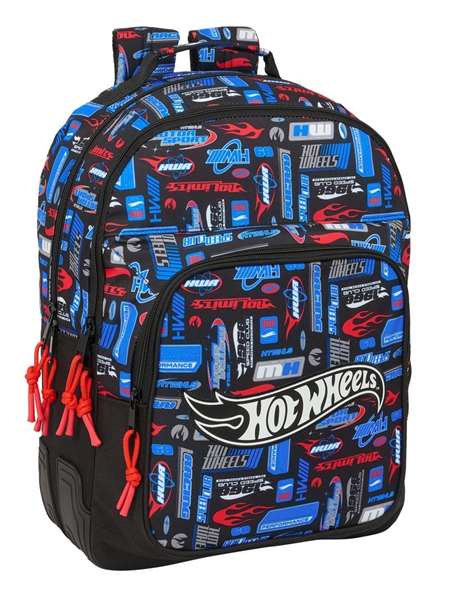 Safta Mochila Hot Wheels Doble Adapt. Carro 32x42x15 cm