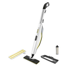 Kärcher SC 3 UPRIGHT Fregona a Vapor, 0.5L Capacidad, 1600W, Calentamiento 30s, 5m Cable, Negro y Blanco
