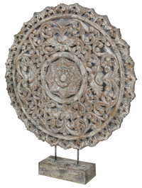 DKD Home Decor Escultura de Madera Tallada a Mano 88x14x108 cm