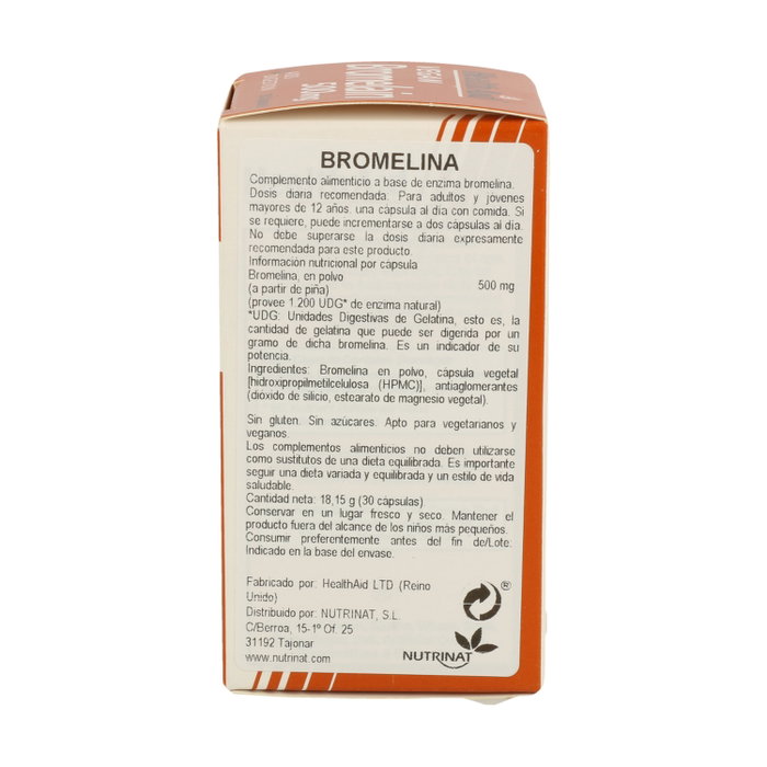 Health Aid Bromelina 500 mg 30 cápsulas