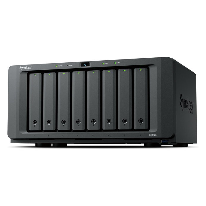 Synology DS1825+ - 8-Bay NAS DiskStation, Procesador AMD Ryzen Embedded V1500B 4 núcleos, 8 GB DDR4 ECC (Ampliable a 32 GB), 2x 2.5GbE, Sin Unidades Synology DS1825+ - 8-Bay NAS DiskStation, Procesador AMD Ryzen Embedded V1500B 4 núcleos, 8 GB DDR4 ECC (Ampliable a 32 GB), 2x 2.5GbE, Sin Unidades