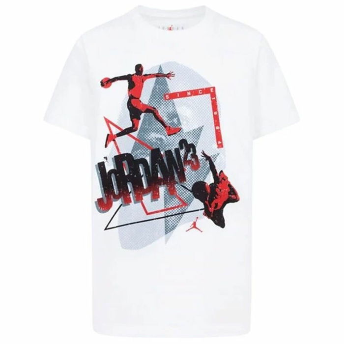 Camiseta de Manga Corta Infantil Jordan Jordan 3Peat Ss Blanco Camiseta de Manga Corta Infantil Jordan Jordan 3Peat Ss Blanco