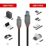Lindy 36665 Cable USB-C a USB-B 3.2 Gen 1 (5Gbps) Negro 0.5m para Transferencia de Datos de Alta Velocidad