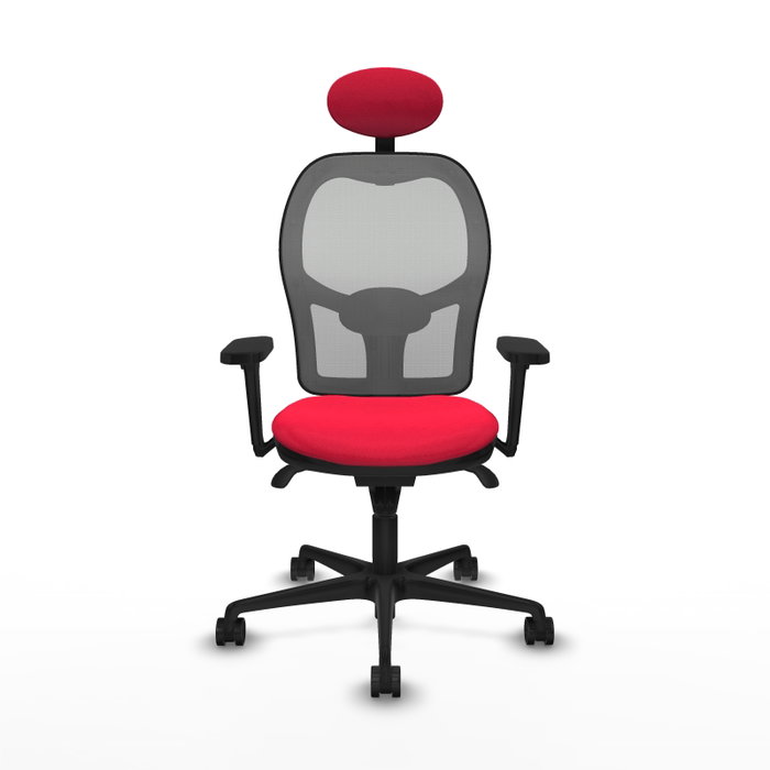 PIQUERAS Y CRESPO Silla de oficina Jorquera con mecanismo Sincro, Rojo y Gris