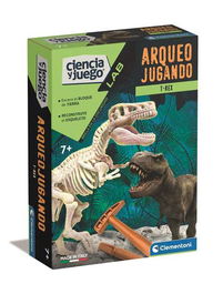 Clementoni Juego Arqueojugando T-Rex Fosforescente, Excava y Desentierra Restos de Tiranosaurio, 15x21x5.5 cm