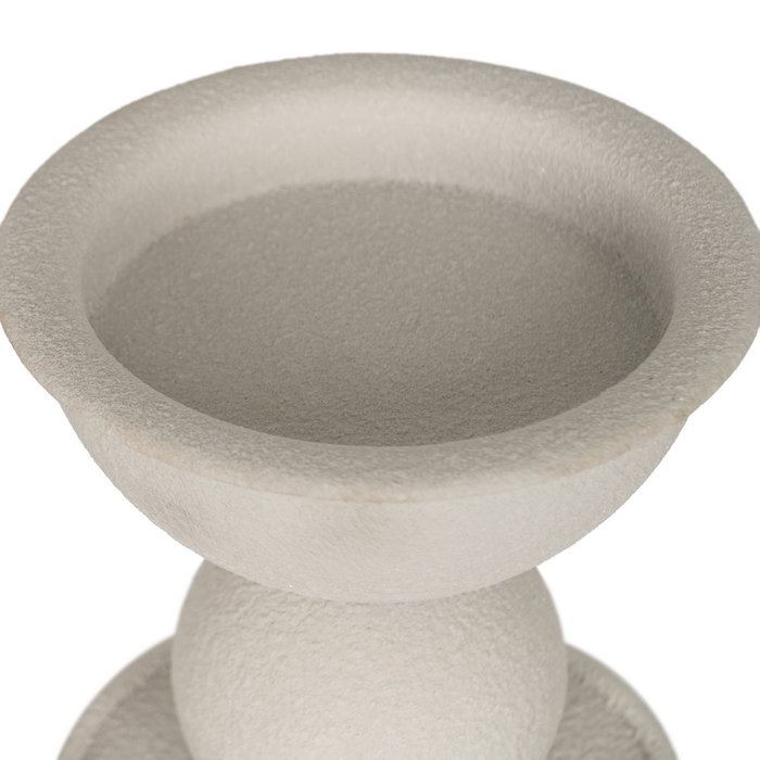 Portavelas Blanco Metal Decoración 12,50 X 12,50 X 43 cm