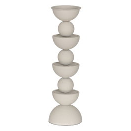 Ixia Portavelas Blanco de Metal Decoración 12,50 x 12,50 x 43 cm