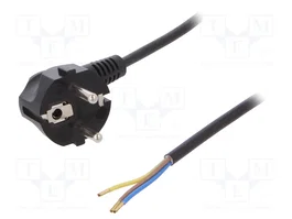 PLASTROL Cable de alimentación H03VV-F, OMY 3x1mm2 2m negro