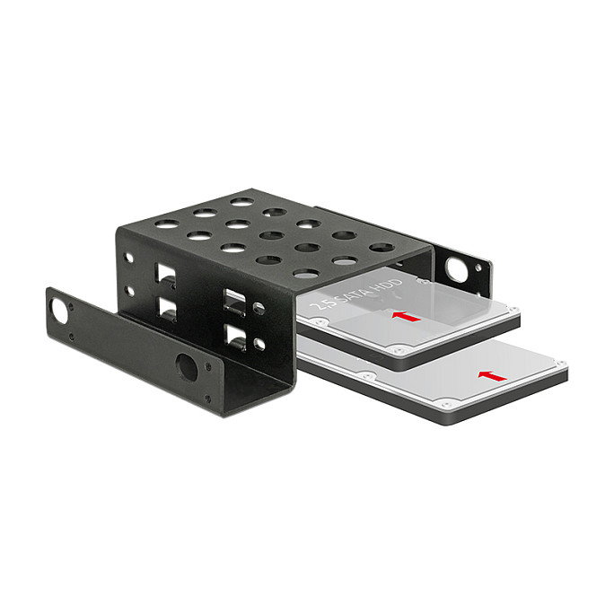 DeLOCK Einbaurahmen 2 x 2.5 pulg. a 5.25 pulg. Negro