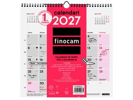 Finocam Calendario de Pared Mensual 2027 en Catalán con Espacio para Escribir 300x300mm
