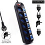 Ewent EW3851 Regleta de 6 tomas con interruptor individual Negro