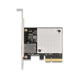 DeLOCK 90758 Tarjeta de Red PCI Express x4 Interna AQC107S 10 Gigabit Ethernet (10000 Mbit/s), 1 x RJ45, Compatible con Windows 10/11, Negro
