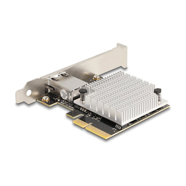 DeLOCK 90758 Tarjeta de Red PCI Express x4 Interna AQC107S 10 Gigabit Ethernet (10000 Mbit/s), 1 x RJ45, Compatible con Windows 10/11, Negro