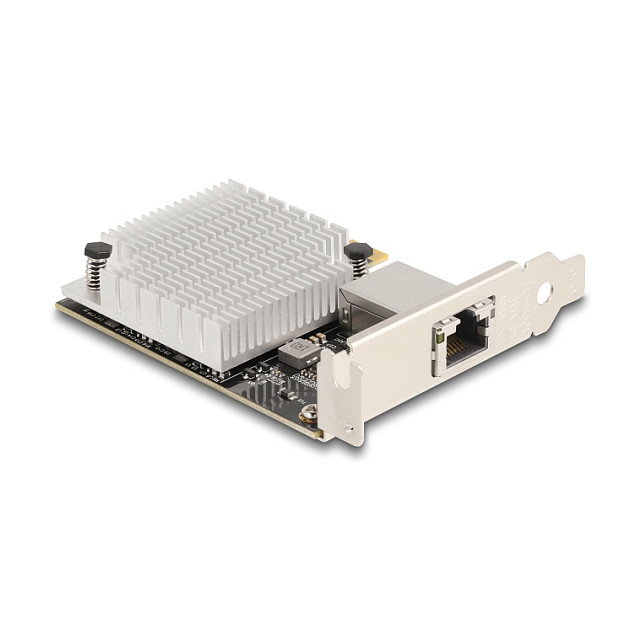 DeLOCK 90758 Tarjeta de Red PCI Express x4 Interna AQC107S 10 Gigabit Ethernet (10000 Mbit/s), 1 x RJ45, Compatible con Windows 10/11, Negro