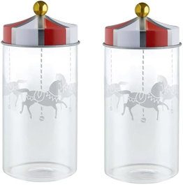 Alessi Circus Set de 2 Recipientes para Especias de Vidrio