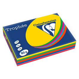 Papel De Color A4 Clairefontaine Trophee 80G 500H Surtido Intensos Vivos