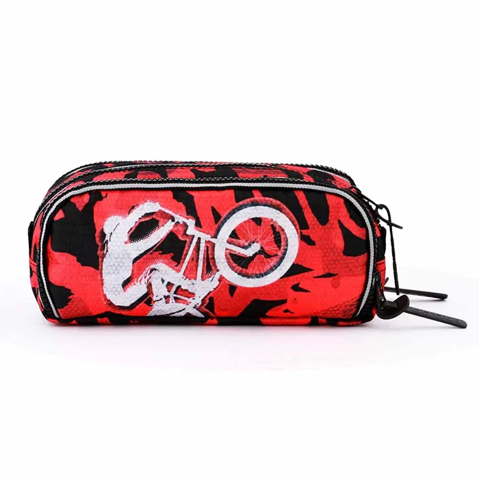 PRO-DG Estuche Portatodo Note Backflip Rojo con 3 Compartimentos y Ranuras para Lápices, Gran Capacidad 1.5L, Poliéster