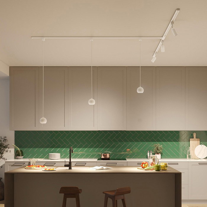 Philips Easylink Lámpara de Techo Colby Suspendida, GU10, Blanco, Ø100 x 1360 mm, 7W, Compatible con LEDs Inteligentes