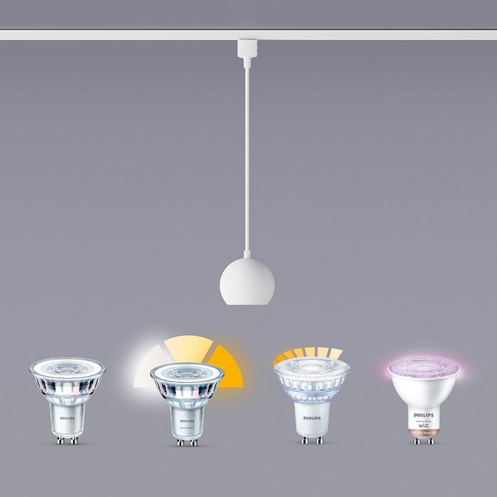 Philips Easylink Lámpara de Techo Colby Suspendida, GU10, Blanco, Ø100 x 1360 mm, 7W, Compatible con LEDs Inteligentes