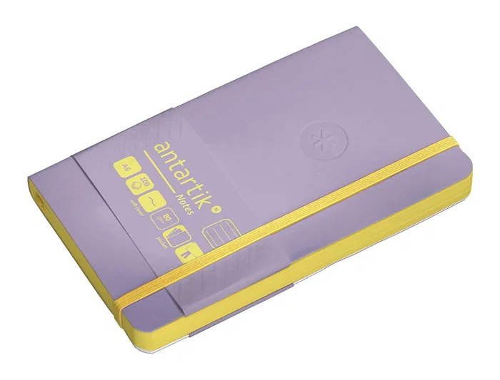 Antartik Cuaderno Antartik Notes tapa blanda A6 rayas morado y amarillo 100 hojas 80 gr FSC