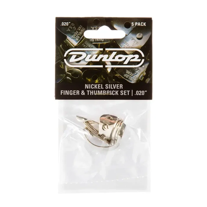 Dunlop Púas de dedo y pulgar de alpaca .020 pulgadas (pack de 5)