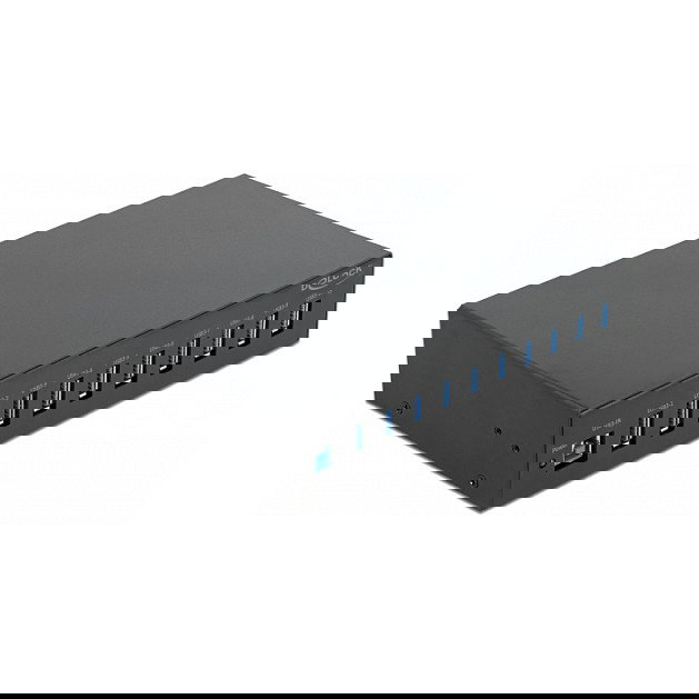 DeLOCK Hub Industrial 10" (25.4cm) 10x USB 3.2 Gen 1 Tipo-A, con Alimentación AC, 5 Gbps, Plug & Play, Color Negro DeLOCK Hub Industrial 10" (25.4cm) 10x USB 3.2 Gen 1 Tipo-A, con Alimentación AC, 5 Gbps, Plug & Play, Color Negro