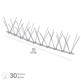 WOLFPACK LINEA PROFESIONAL Pincho Anti Paloma 0,5 Metros Polietileno Pincho Doble 30 Pinchos