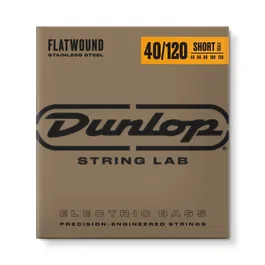 DUNLOP Juego de Cuerdas Bajo Eléctrico Entorchado Plano 5 Cuerdas Escala Corta 40-120