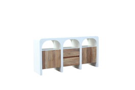 DKD Home Decor Buffet de Madera de Mango Reciclada Blanco