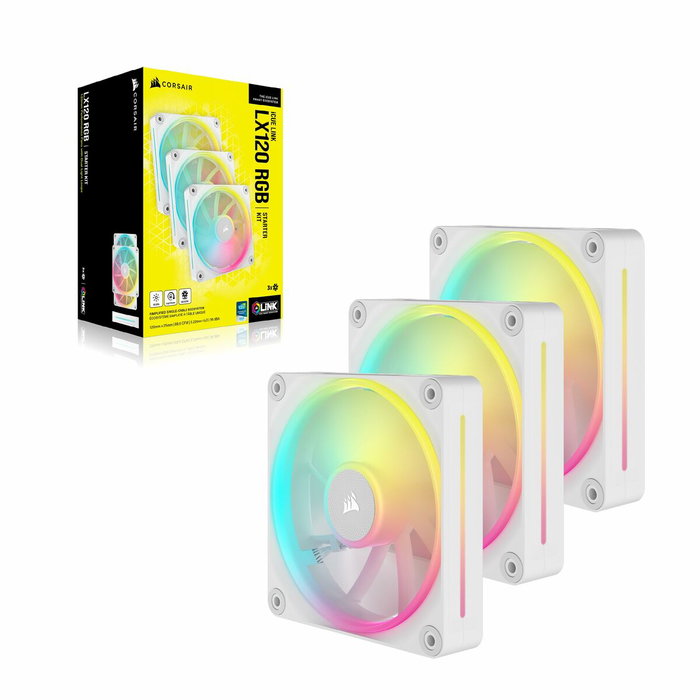Corsair LX120 iCUE LINK RGB Ventilador Blanco Pack de 3