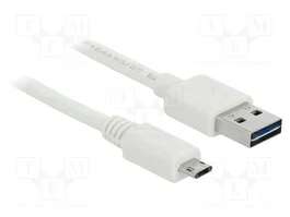 DeLOCK Cable USB 2.0 Tipo-A a Micro-B 0,2 m Blanco 84805