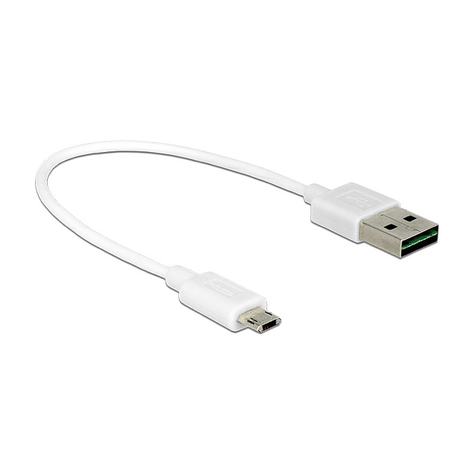 DeLOCK Cable EASY-USB 2.0 Tipo-A a Micro-B Blanco 20 cm