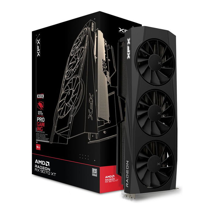 XFX Tarjeta Gráfica Radeon RX 9070 XT 16GB GDDR6 3 Ventiladores para Gaming
