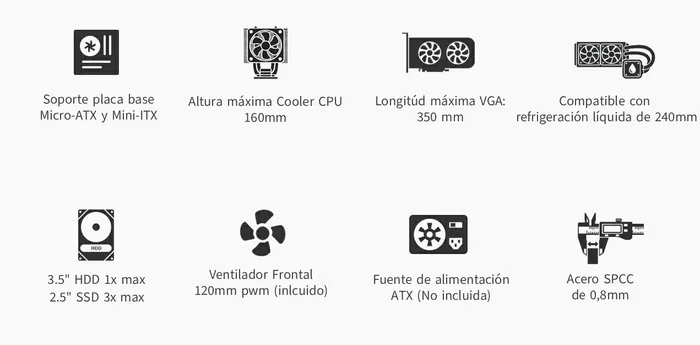 Coolbox MP2 Caja Semitorre Negro