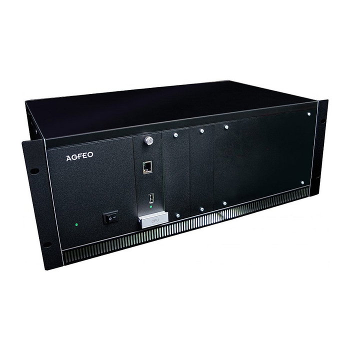 AGFEO ES 730 IT plus Centralita IP 4U Rack, 60 usuarios, Puerto USB, Ethernet LAN, Negro