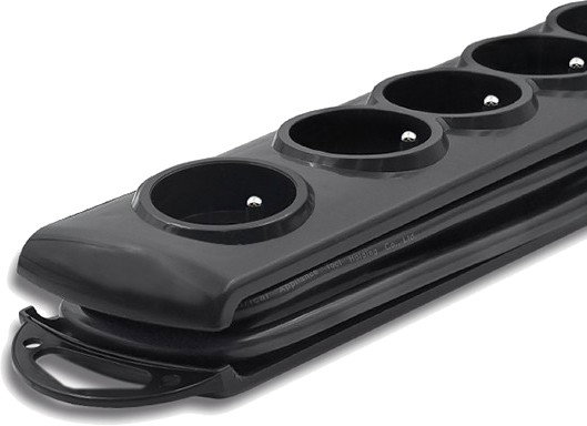 Qoltec Regleta de protección 7 tomas QS 1.5m negra