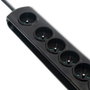 Qoltec Regleta de protección 7 tomas QS 1.5m negra